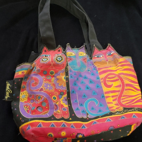 Laurel Burch Three Cat Small Tote Bag - Picture 4 of 4